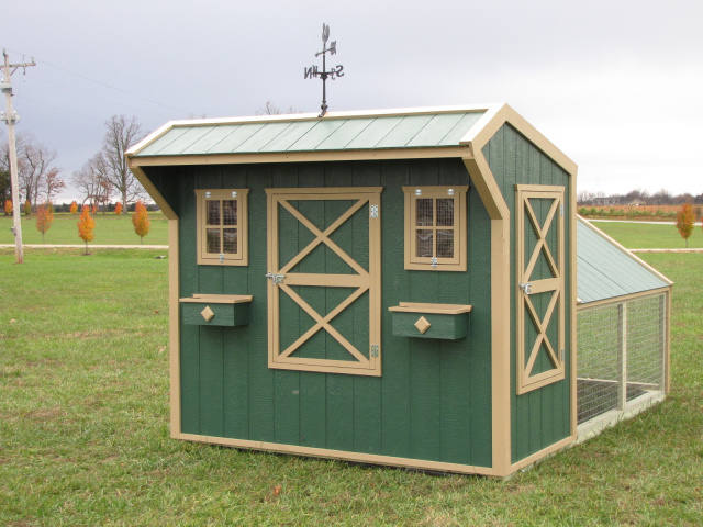 8x12 Quaker Style "Green and Tan"