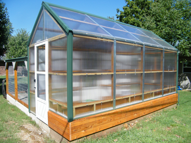 Custom 8x16 Greenhouse attached to Dog Kennel